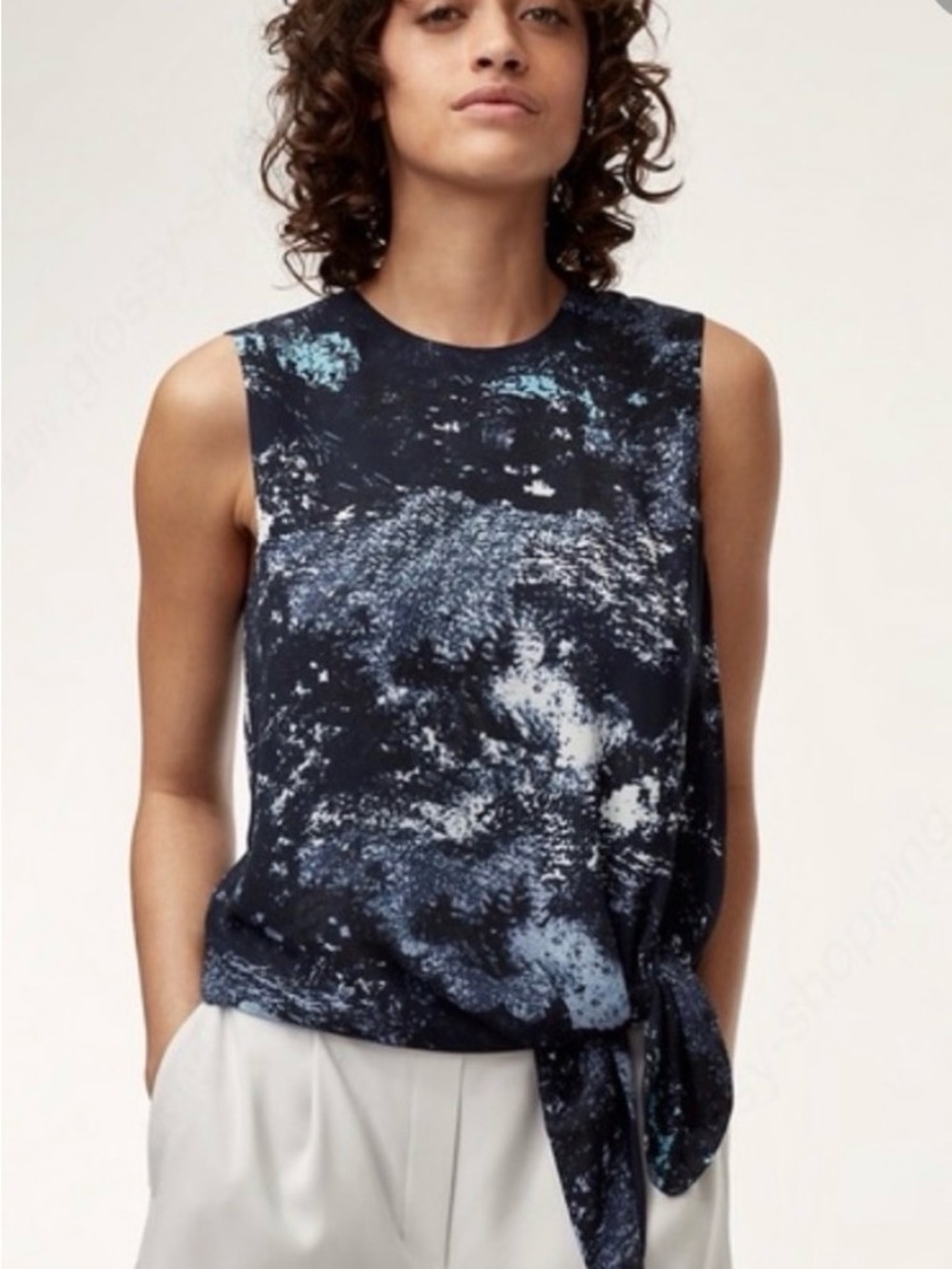 Babaton (Aritzia) Hopkins Tie-Front Blouse-Medium